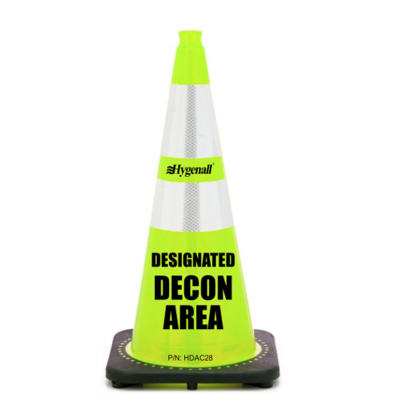  Hygenall® Firefighter DESIGNATED DECON AREA™ Cones - Case of 4 Cones
