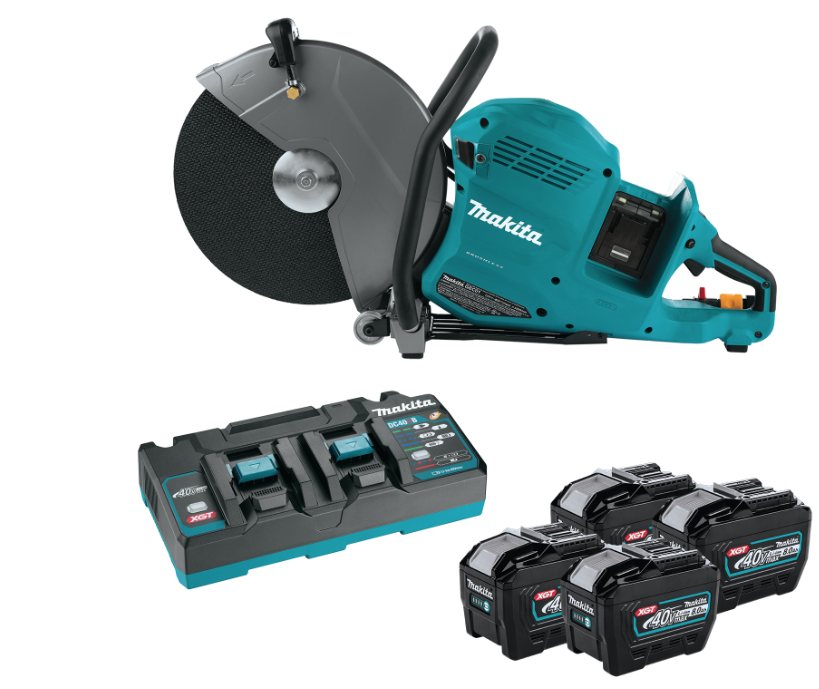 Makita - 80V max (40V max X2) XGT® Brushless 14" Power Cutter Kit with 4 Batteries, AFT®, Electric Brake (8.0Ah)